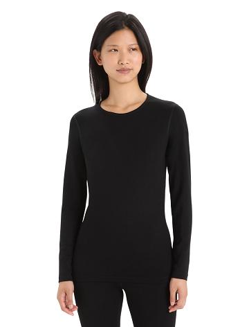 Black Icebreaker Merino 260 Tech Long Sleeve Crewe Thermal Top Women's One Piece & Sets | AU 1762CTVE